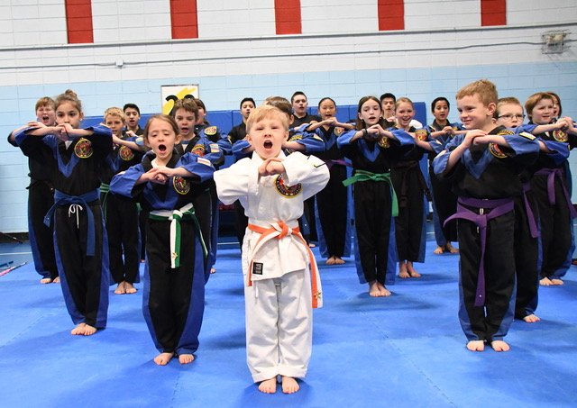 Kids karate class at Villari's Martial Arts
